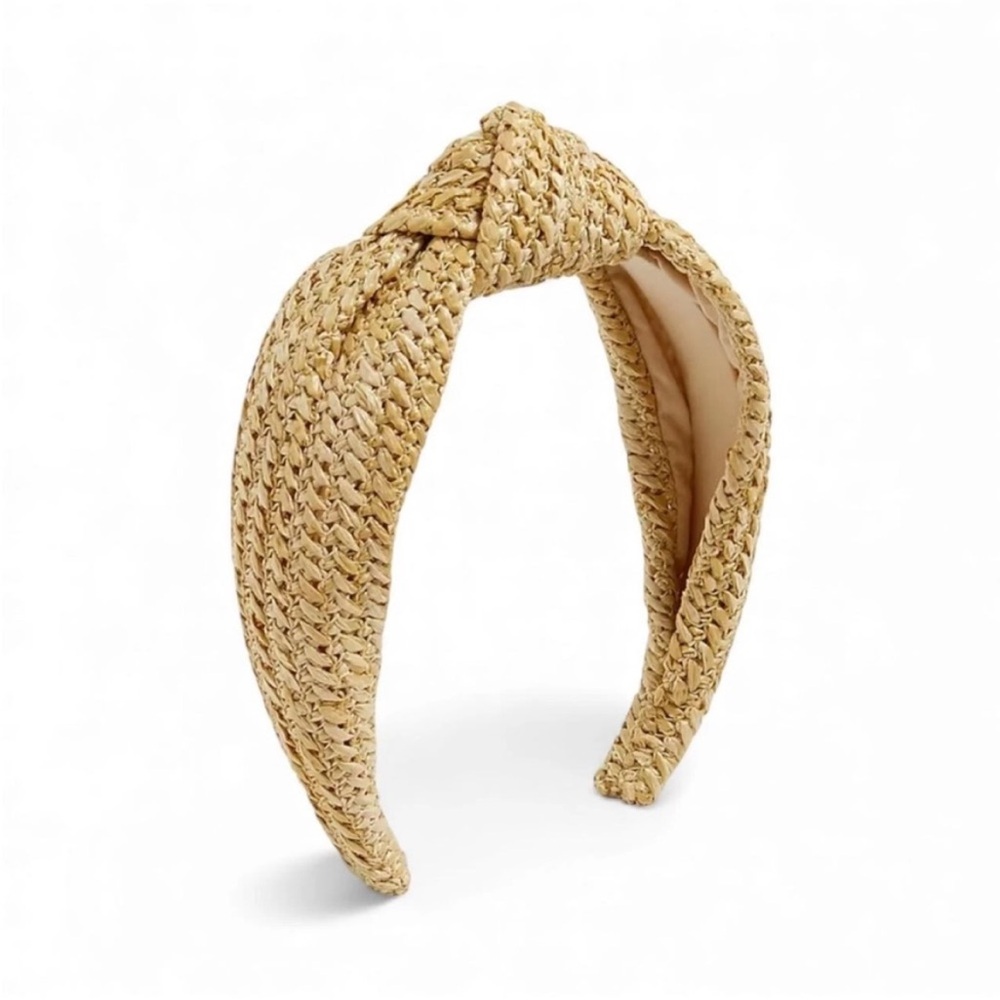 J.Crew Factory Raffia Headband New Tan Hair Accessory